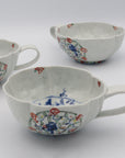 松尾貞一郎 色絵磁器五彩輪花花鳥のマグT-29
