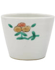清水なお子　色絵磁器蕎麦ちょく 草花紋